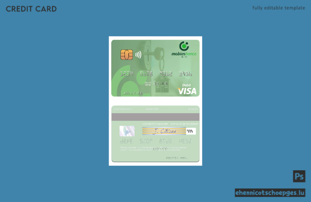 Beispielvorschau der moldauischen MobiasBanca Visa-Debitkarte